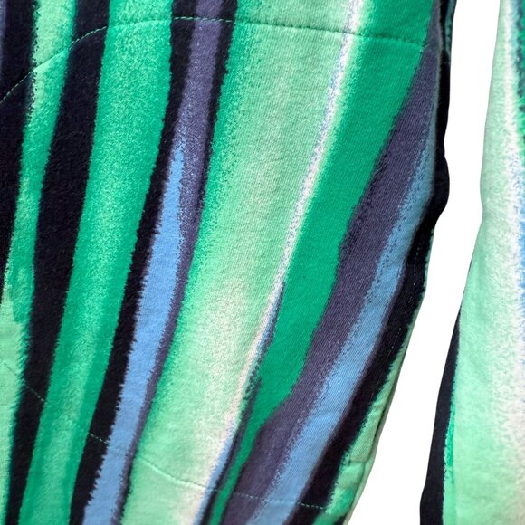 Denim & Co Beach Cover Up Plus Size 1X  Blue Stripe French Terry Womens Hoodie - Picture 10 of 13